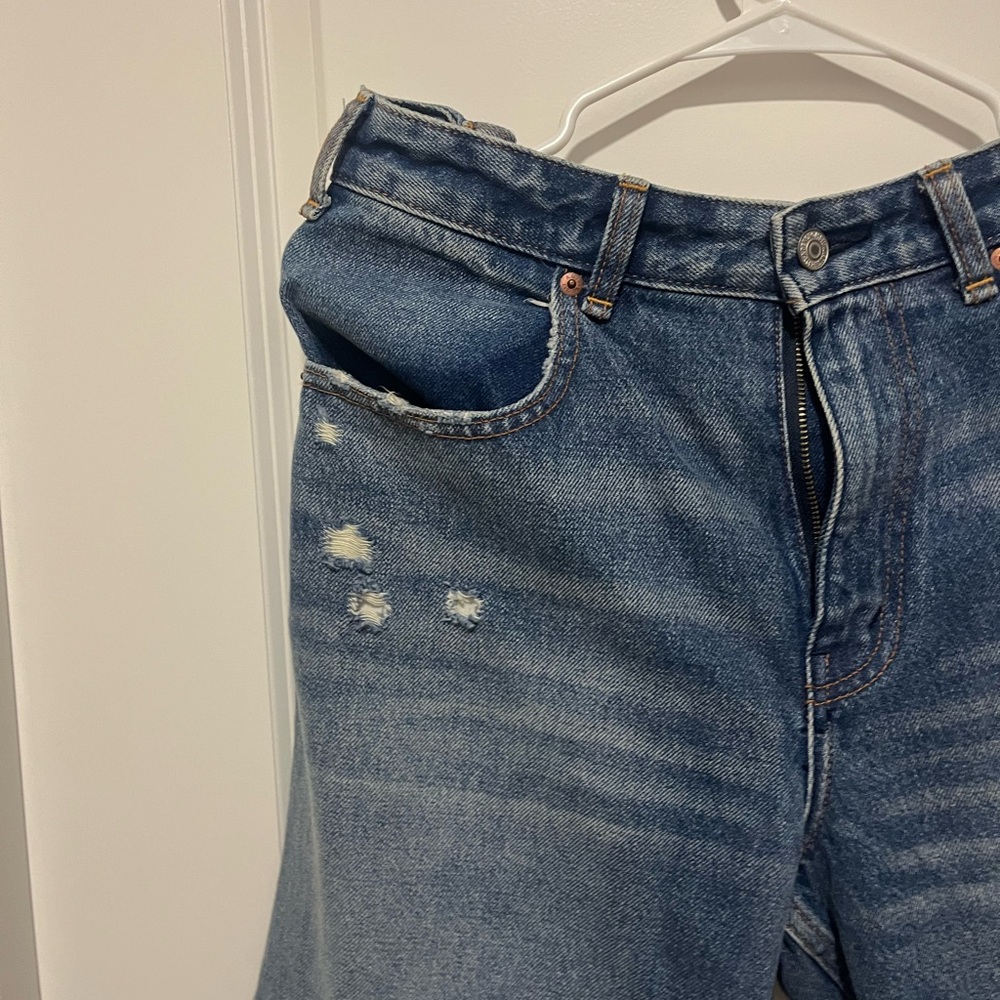 Abercrombie & Fitch Blue Flare Wide Leg Jeans - Picture 4 of 9